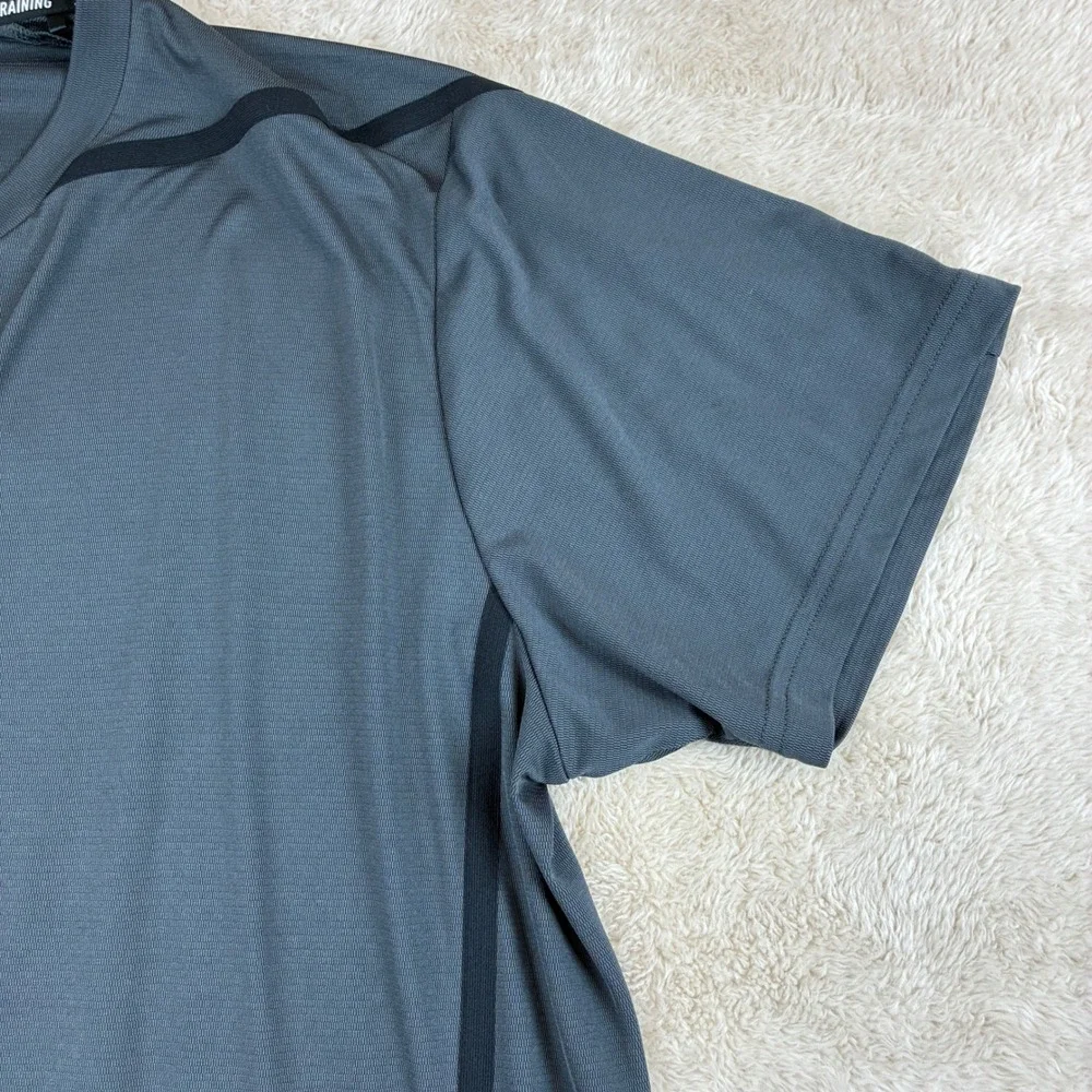 Adidas Mens Shirt XL Polyester Grey Training Performance Gym Workout  Active